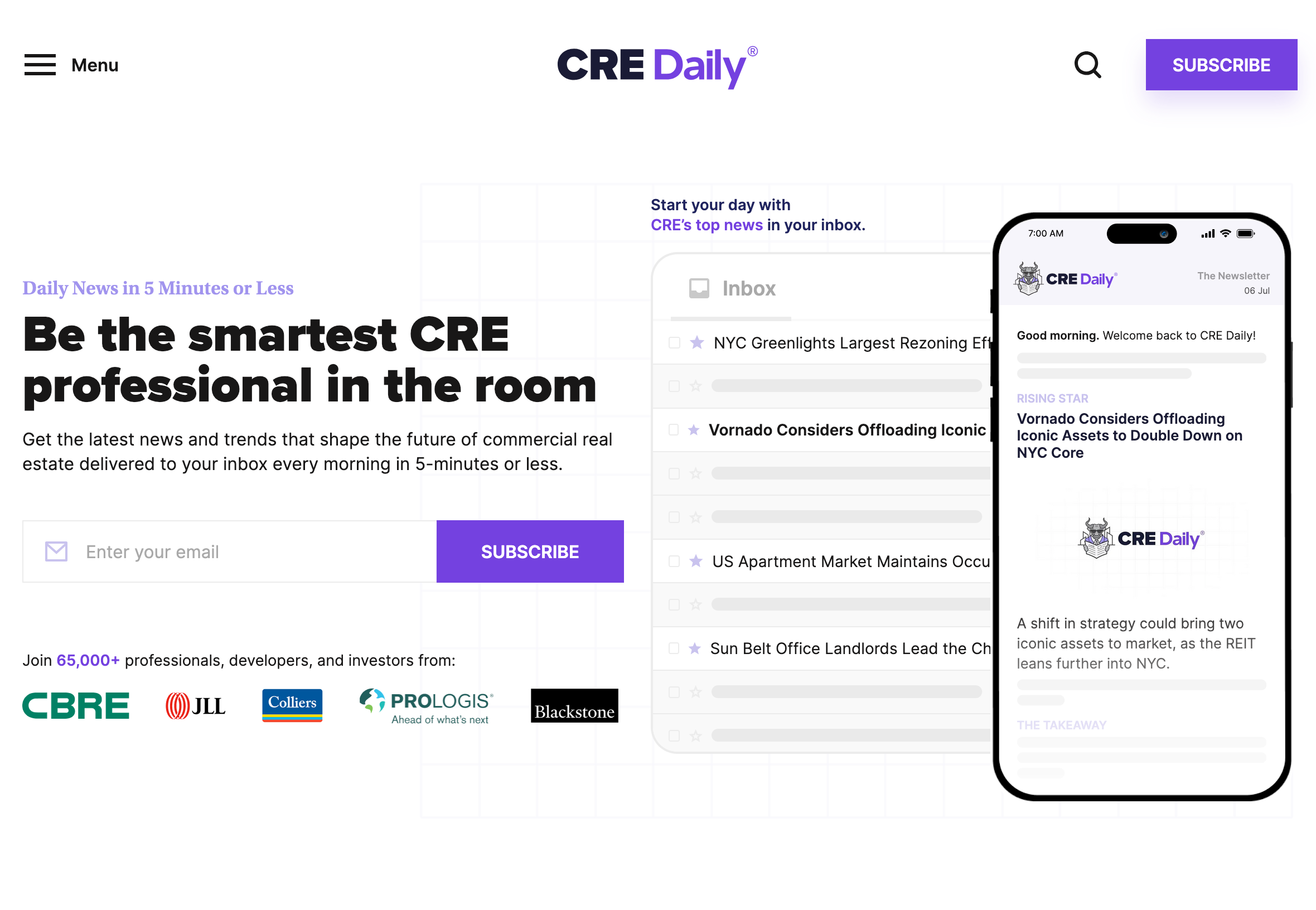 CRE Daily’s logo cloud on their landing page