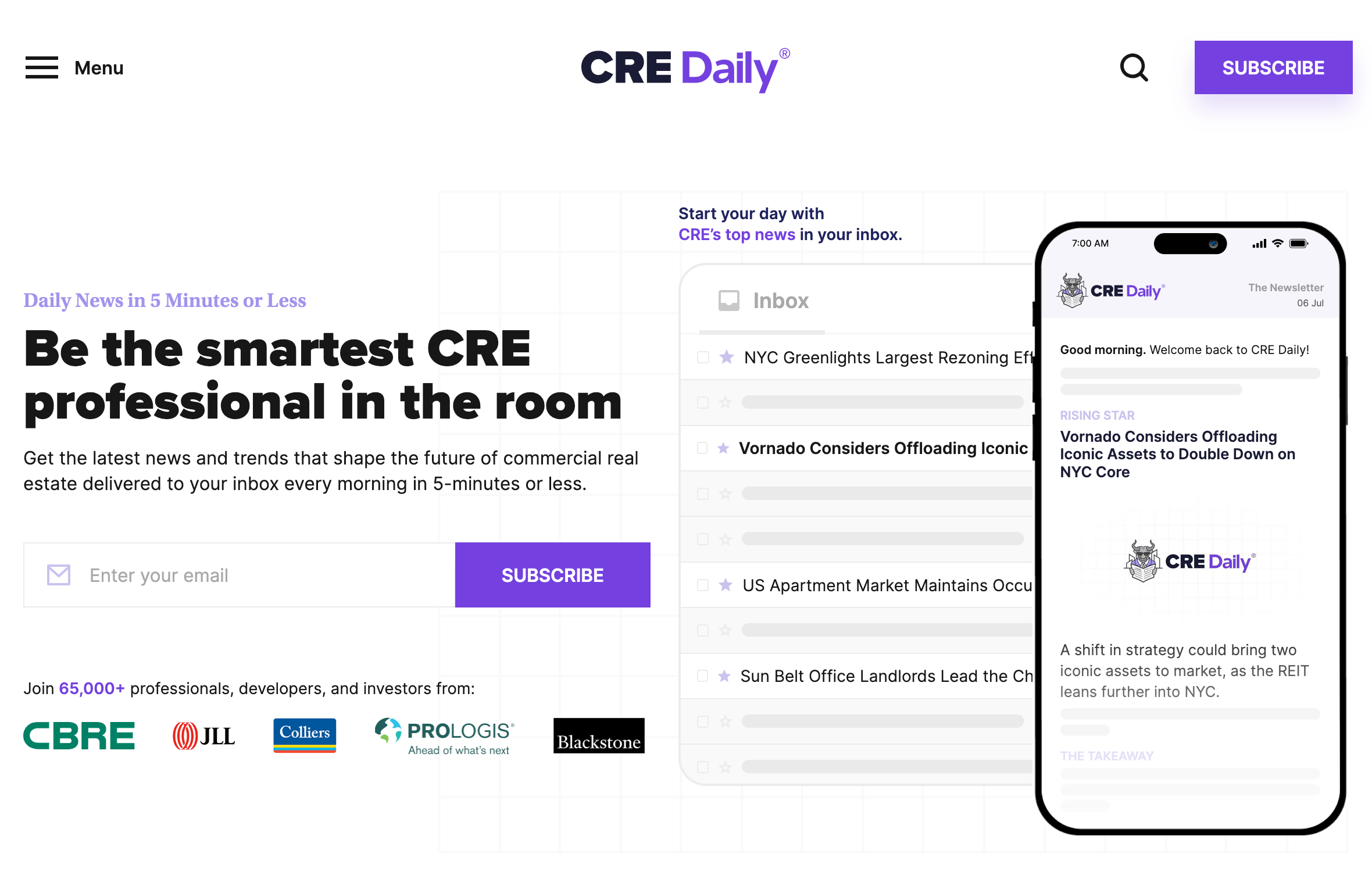 Logo cloud from CRE Daily’s landing page, built from their subscriber data